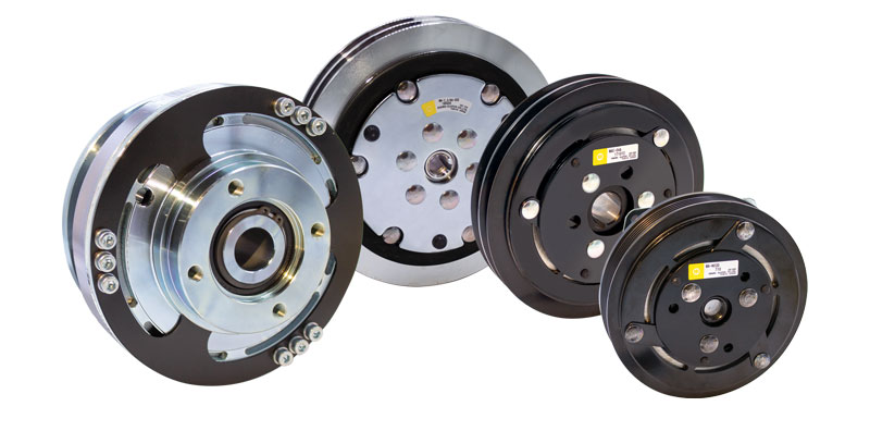 Marine PTO / power take-off clutch assemblies with pulleys