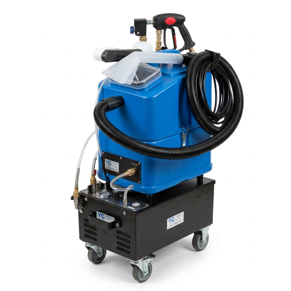 Interior upholstery extractor in use
